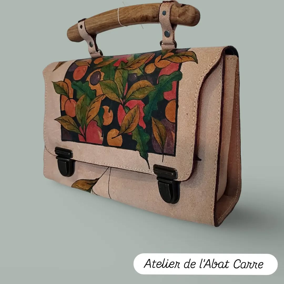 sac cartable en cuir, piece unique